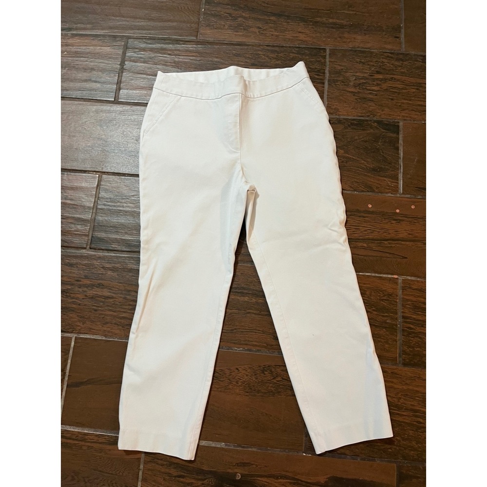 Spanx The Perfect Pant White Slim Straight Leg Pull On Trousers Womens Large